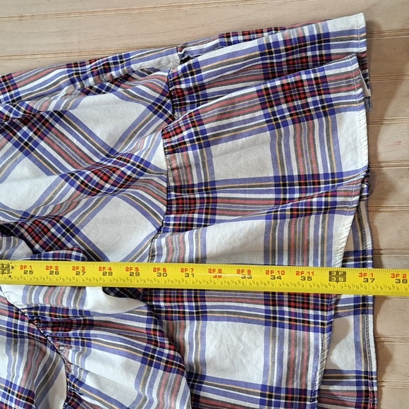 Free Assembly Plaid Ruffled Waist Dined Flowy Pockets Cotton Short Dress - Picture 8 of 10